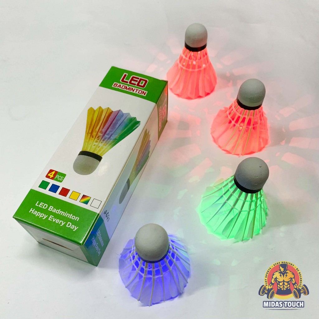 Combo 4 Quả Cầu Lông Phát Sáng Ban Đêm Phù Hợp Chơi Tại Công Viên Vài Buổi Tối Nơi Có Ánh Sáng Yếu