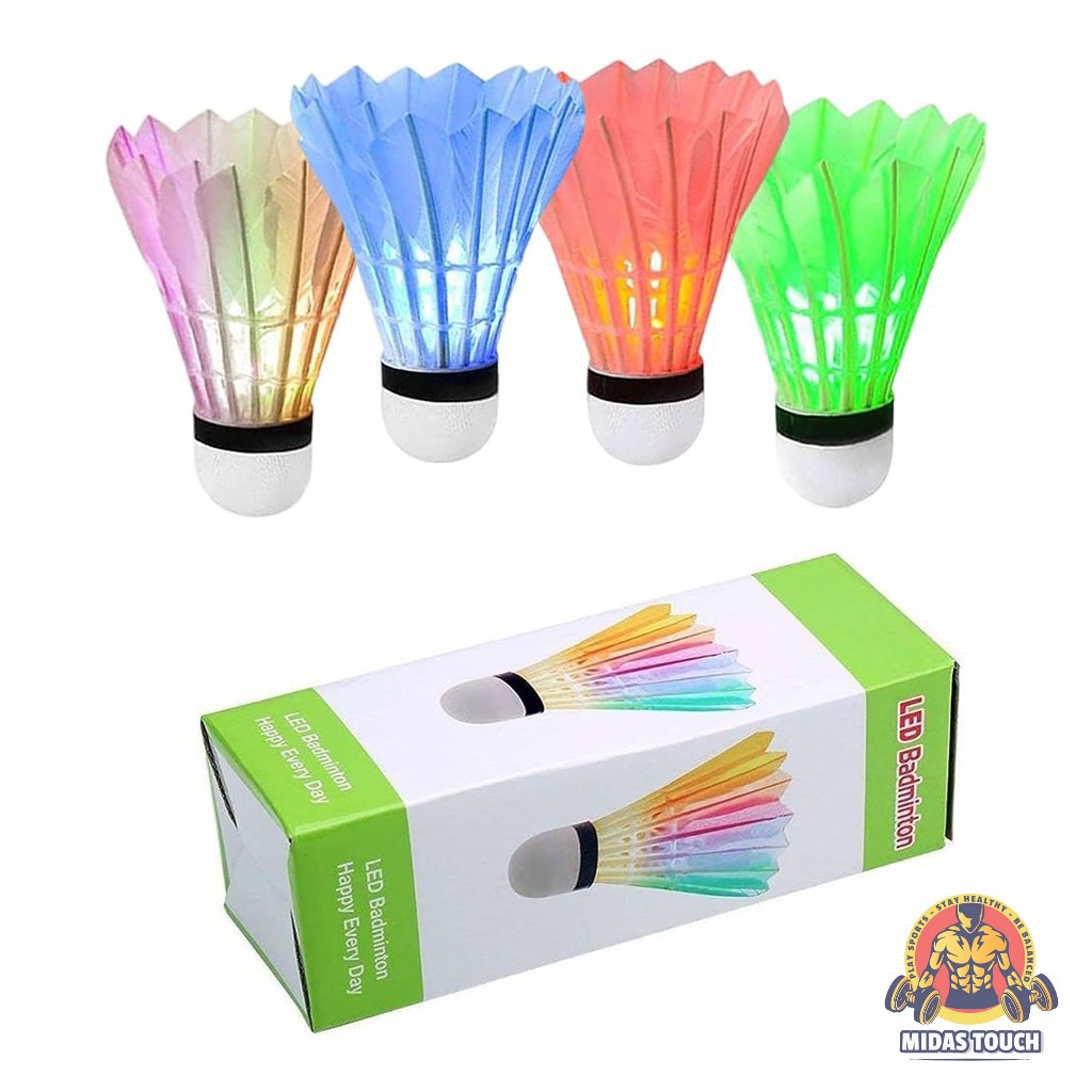 Combo 4 Quả Cầu Lông Phát Sáng Ban Đêm Phù Hợp Chơi Tại Công Viên Vài Buổi Tối Nơi Có Ánh Sáng Yếu