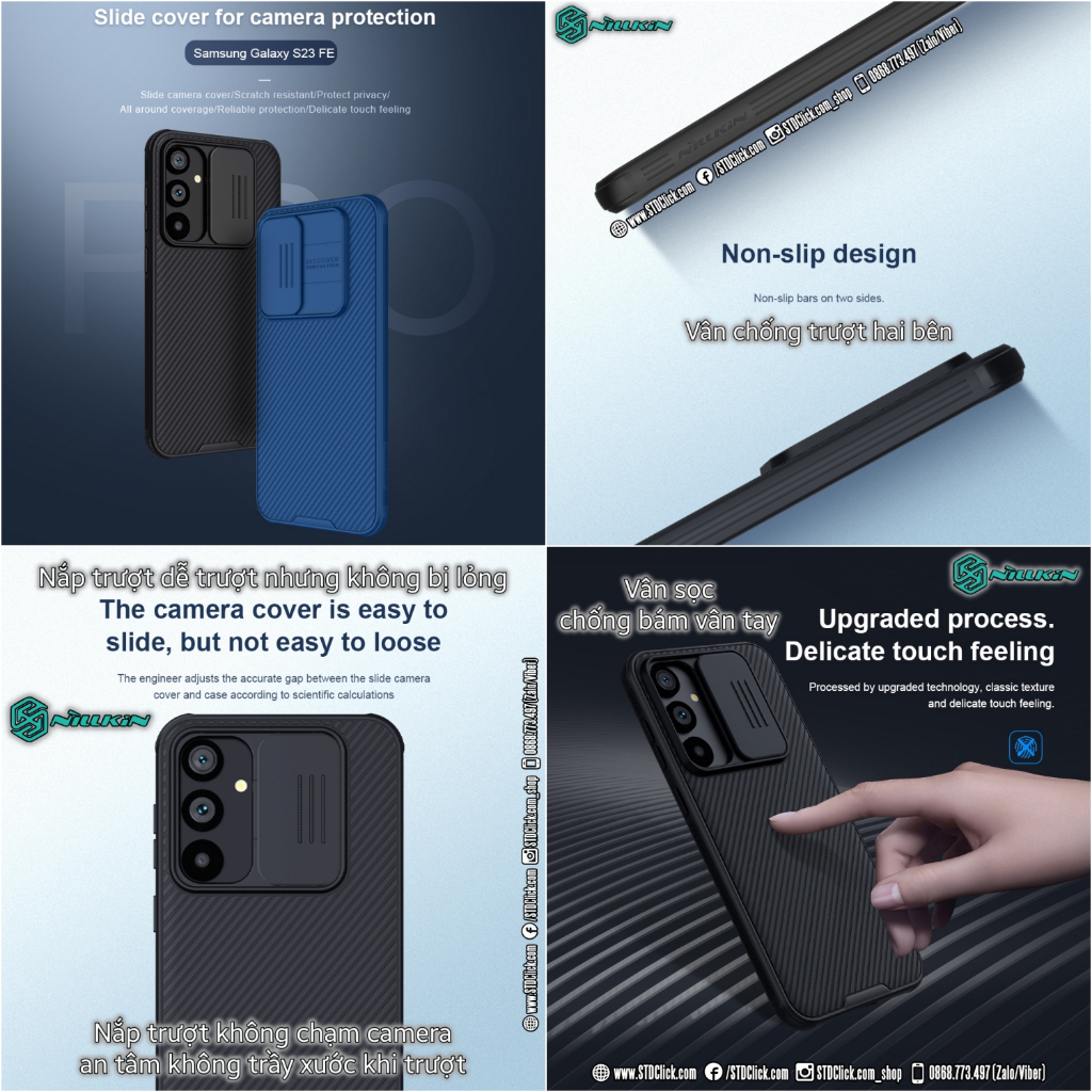 ỐP LƯNG SAMSUNG GALAXY S23 FE 5G NILLKIN CAMSHIELD PRO BẢO VỆ CAMERA CHÍNH HÃNG HÀNG CHUẨN