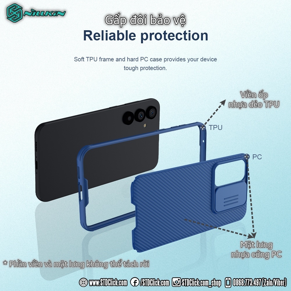 ỐP LƯNG SAMSUNG GALAXY S23 FE 5G NILLKIN CAMSHIELD PRO BẢO VỆ CAMERA CHÍNH HÃNG HÀNG CHUẨN