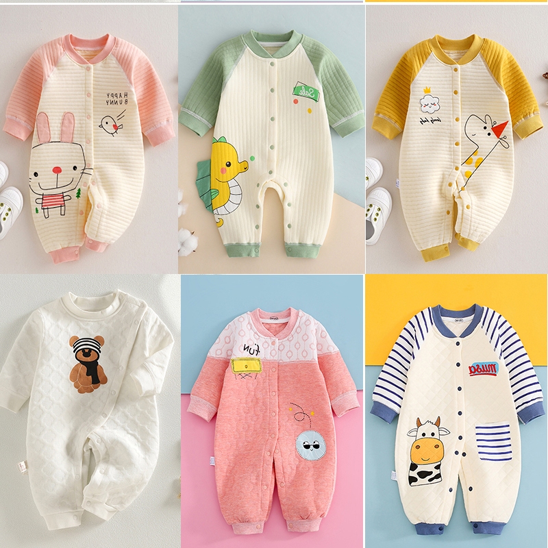 Bộ Body dài liền thân trần bông mặc mùa đông hàng cao cấp cho bé cho bé Trai bé gái 3-12 tháng SLTB08