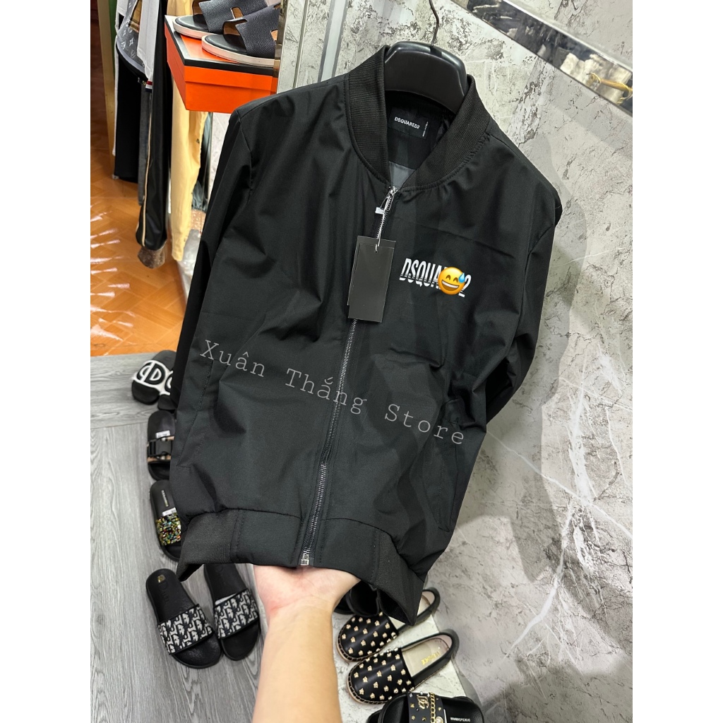 Áo Khoác Gió DSQ Siêu Cấp In Họa Tiết Chữ Gạch Sau Lưng Áo Khoác Gió Thu Đông Nam New 2023