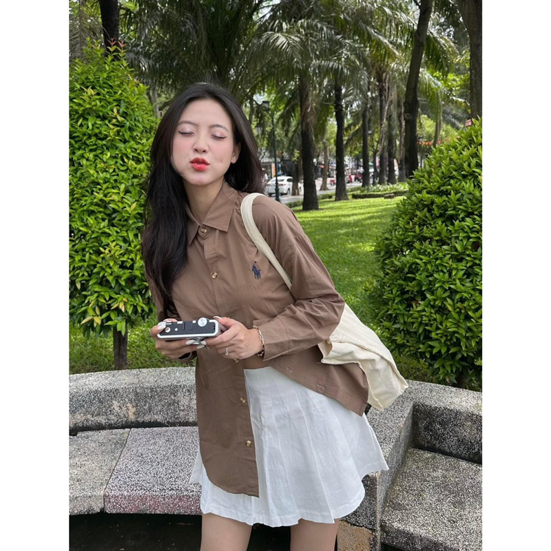 Áo Sơmi - Thêu Ngựa - Tay Dài