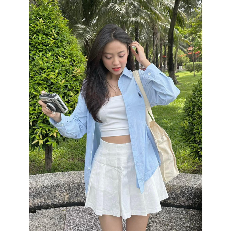 Áo Sơmi - Thêu Ngựa - Tay Dài