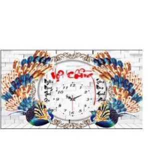 Tranh đính đá đồng hồ vợ chồng kt : 75 x 50 cm
