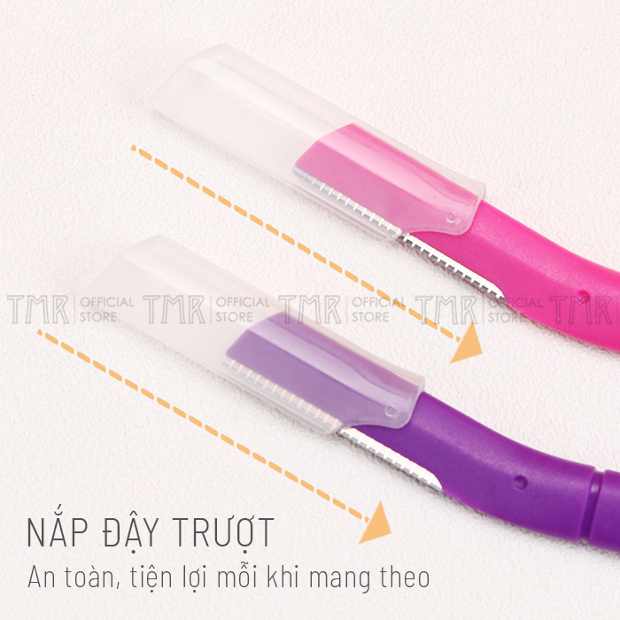 Bộ 3 Dao Cạo Chân Mày TMR chất liệu thép không gỉ nhỏ gọn, tiện dụng 3 màu