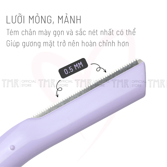 Bộ 3 Dao Cạo Chân Mày TMR chất liệu thép không gỉ nhỏ gọn, tiện dụng 3 màu
