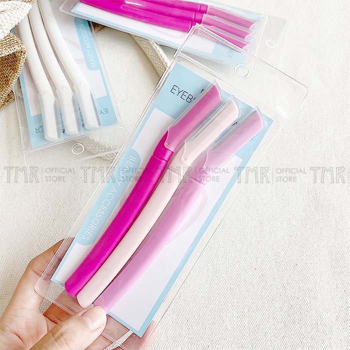 Bộ 3 Dao Cạo Chân Mày TMR chất liệu thép không gỉ nhỏ gọn, tiện dụng 3 màu