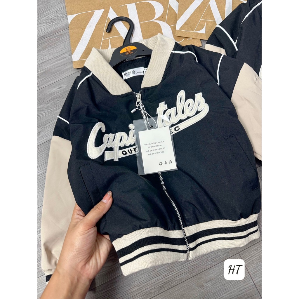 ÁO KHOÁC GIÓ CHO BÉ 2 LỚP THÊU ĐÁP NỔI