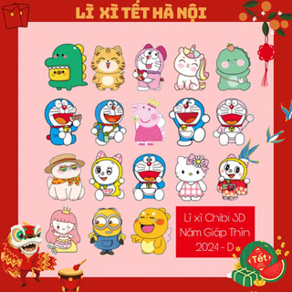 100 lì xì chibi phản quang hoạt hình năm 2024