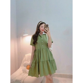 ĐẦM BABY DOLL PHỐI CỔ TRẮNG - Hình Shop Chụp Thật