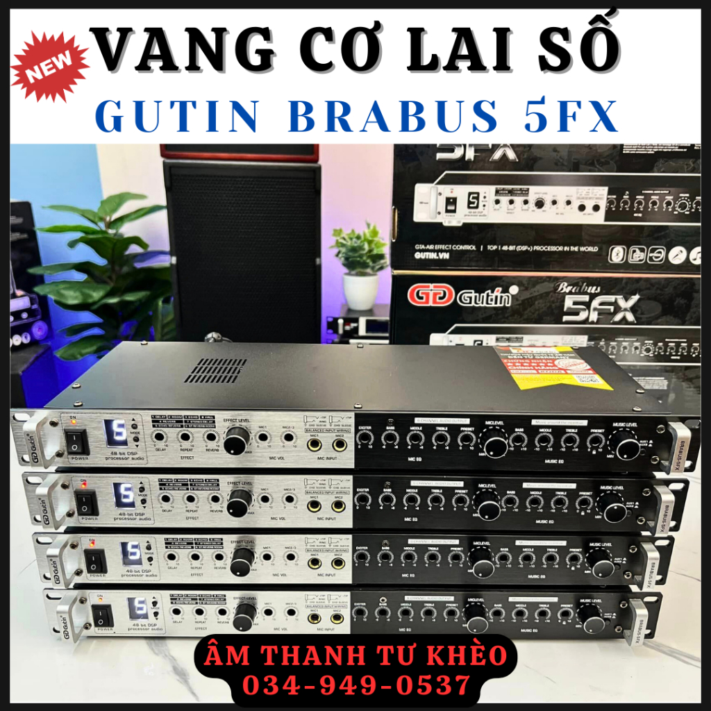 Vang Cơ Lai Số GUTIN BRABUS 5FX Chính Hãng Công Nghệ Đức - Chống Hú Tốt - Echo Reverb Hay - Bluetooth - Optical