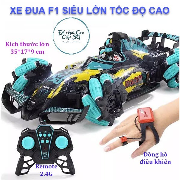 Xe đua F1 Điều Khiển Từ Xa Tốc Độ Cao SIÊU LỚN Pin sạc, Đèn, Phun khói, Xoay 360 quà tặng sinh nhật cho bé