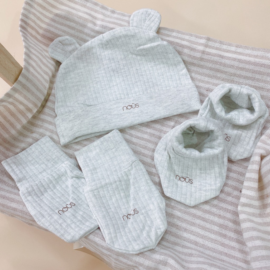 SET MŨ BAO CHÂN TAY NOUS CHO BÉ SƠ SINH CHẤT PETIT, THERMO, NU AIR