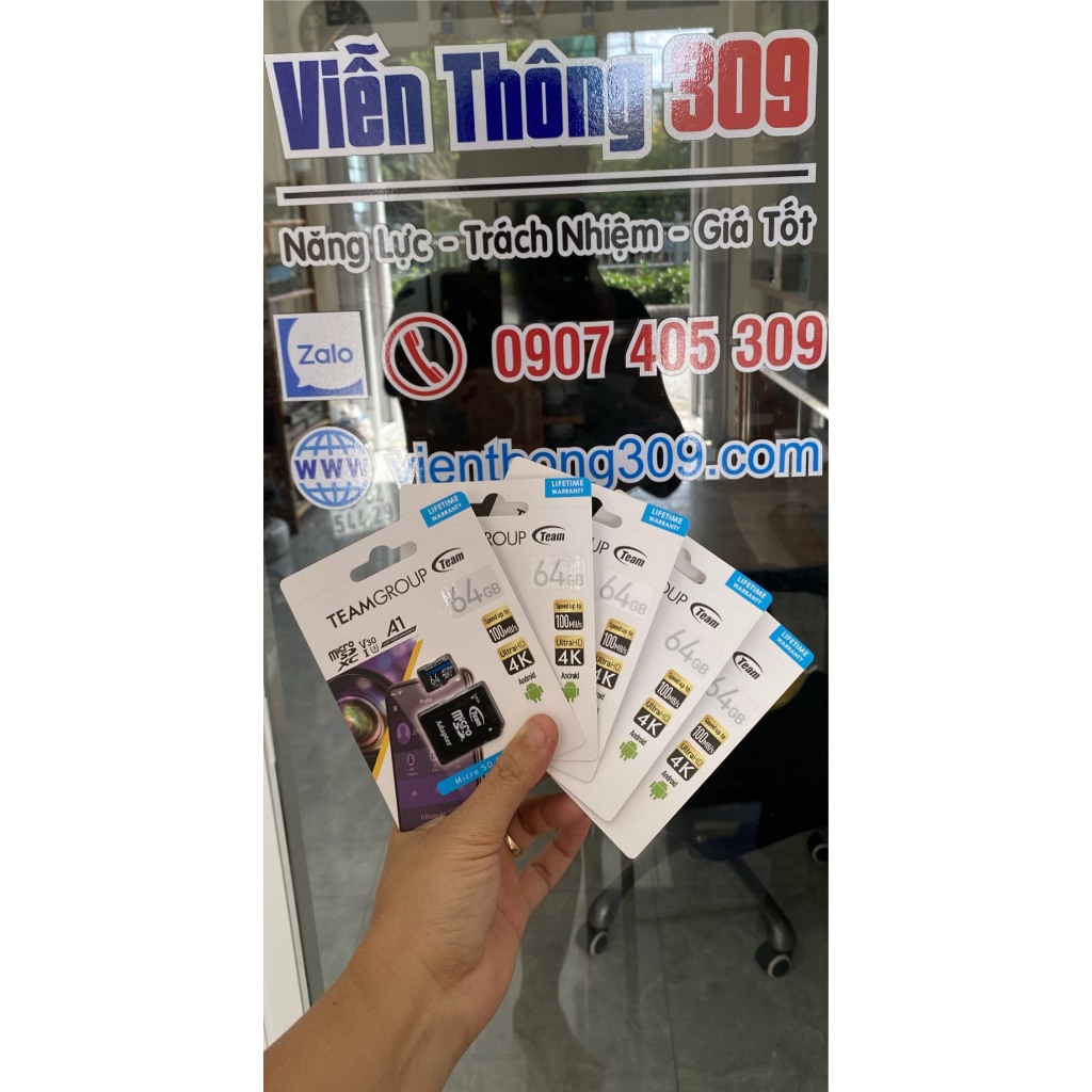 Thẻ nhớ Sandisk, Hikvision, DSS, Ezivz,Teamgroup 64gb, thẻ nhớ camera chính hãng - 309cctv