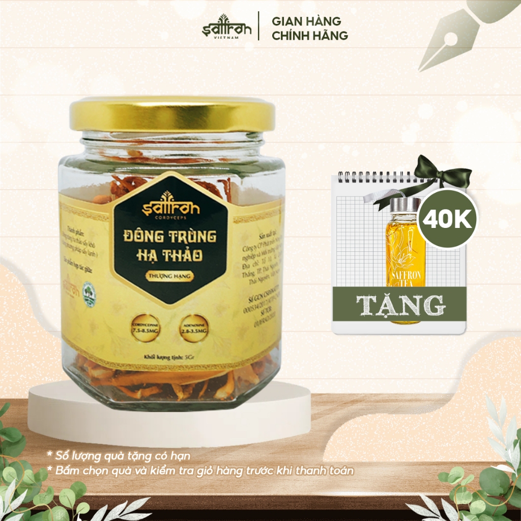 Đông trùng hạ thảo thượng hạng sấy khô 5gr/hũ thương hiệu Saffron VIETNAM