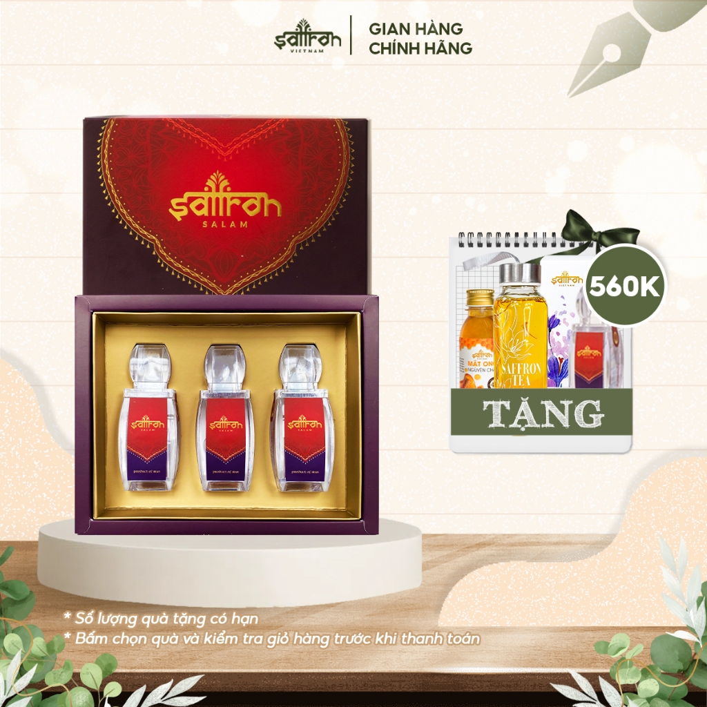 Nhụy Hoa Nghệ Tây Saffron Salam Set 3gr ( Gồm 3 hũ 1gr lẻ trong set)