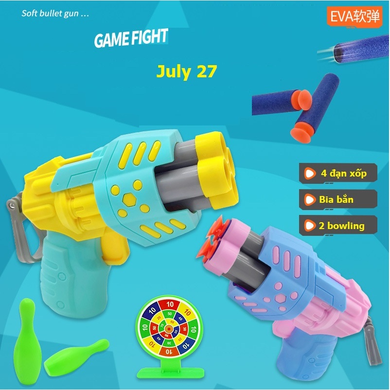 Đồ Chơi Máy Phóng Viên Xốp. Máy 4 Lòng Xoay Tròn. Một Bộ Đồ Chơi Bao Gốm