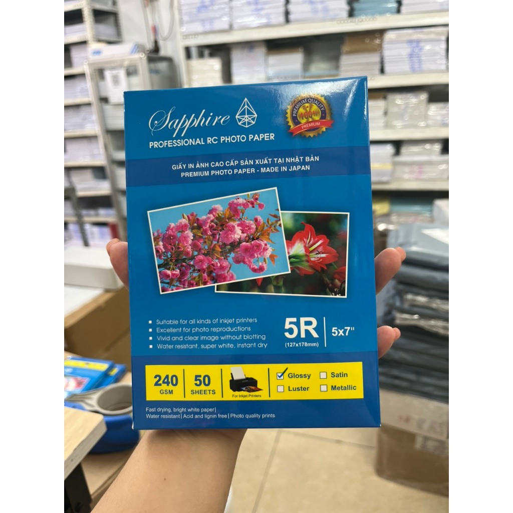 Giấy in Ảnh Sapphire RC Bóng Nhiều Kích Thước