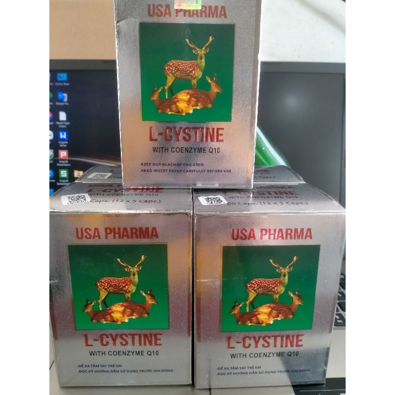 L-Cystine USA Pharma hộp 60 viên - Sản phẩm giúp đẹp da, đẹp tóc, giảm rụng tóc