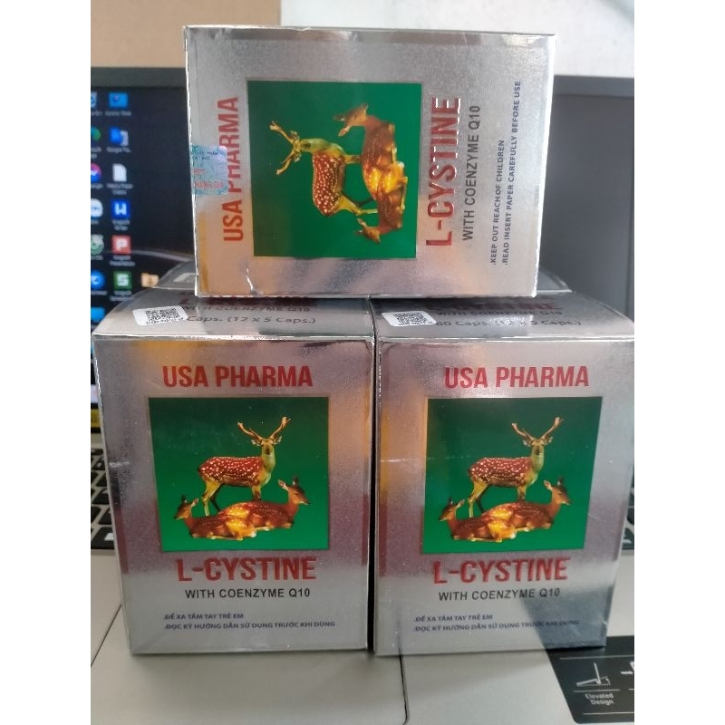 L-Cystine USA Pharma hộp 60 viên - Sản phẩm giúp đẹp da, đẹp tóc, giảm rụng tóc