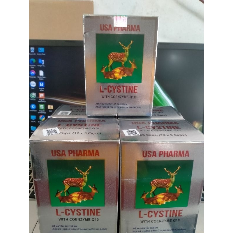 L-Cystine USA Pharma hộp 60 viên - Sản phẩm giúp đẹp da, đẹp tóc, giảm rụng tóc