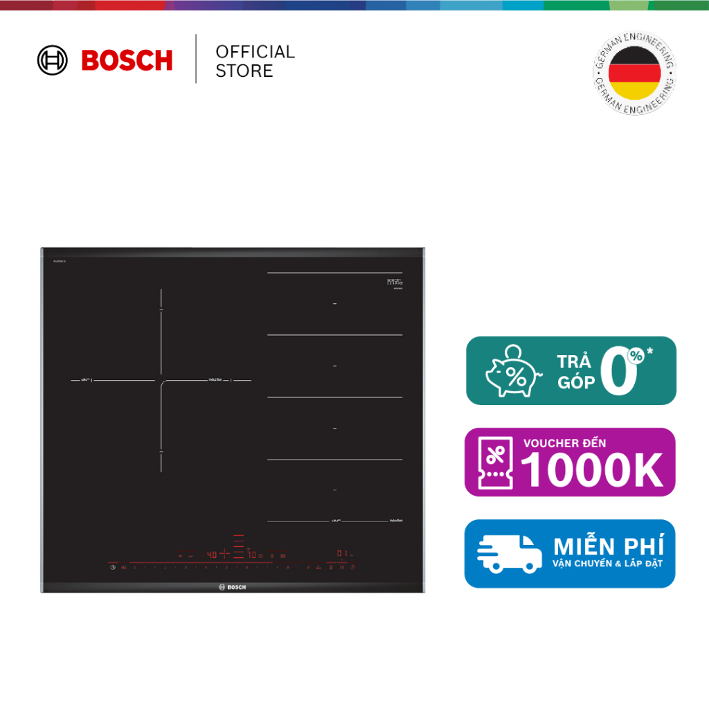 Bếp từ Bosch linh hoạt 3 vùng nấu PXJ675DC1E -Series 8 (60cm) - Hàng chính hãng