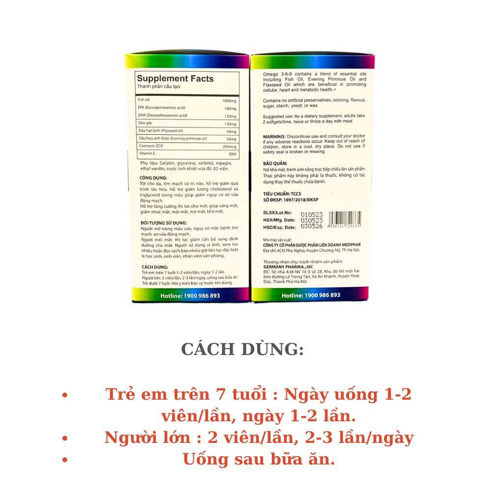 Omega 369 - Hộp 100 viên - Tăng cường dưỡng chất cho mắt giúp mắt sáng