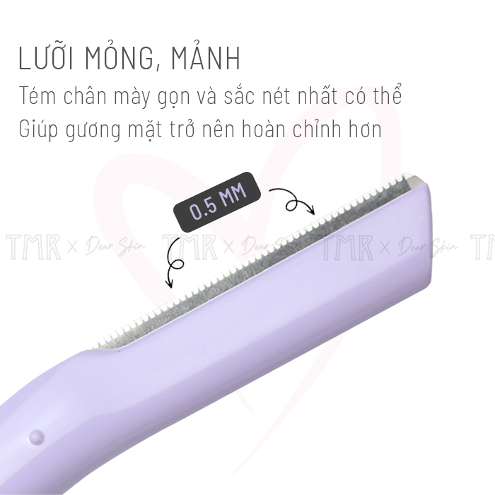 [Set 3] Dao cạo lông mày TMR chất liệu thép không gỉ nhỏ gọn, tiện dụng 3 màu