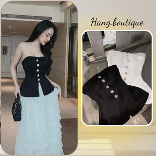 Áo Cúp Ngực Sang Chảnh Chất Liệu Phi Nhám Có Mút Ngực Chít Eo Tôn Dáng Dự Tiệc | Dạo Phố HANGBOUTIQUE