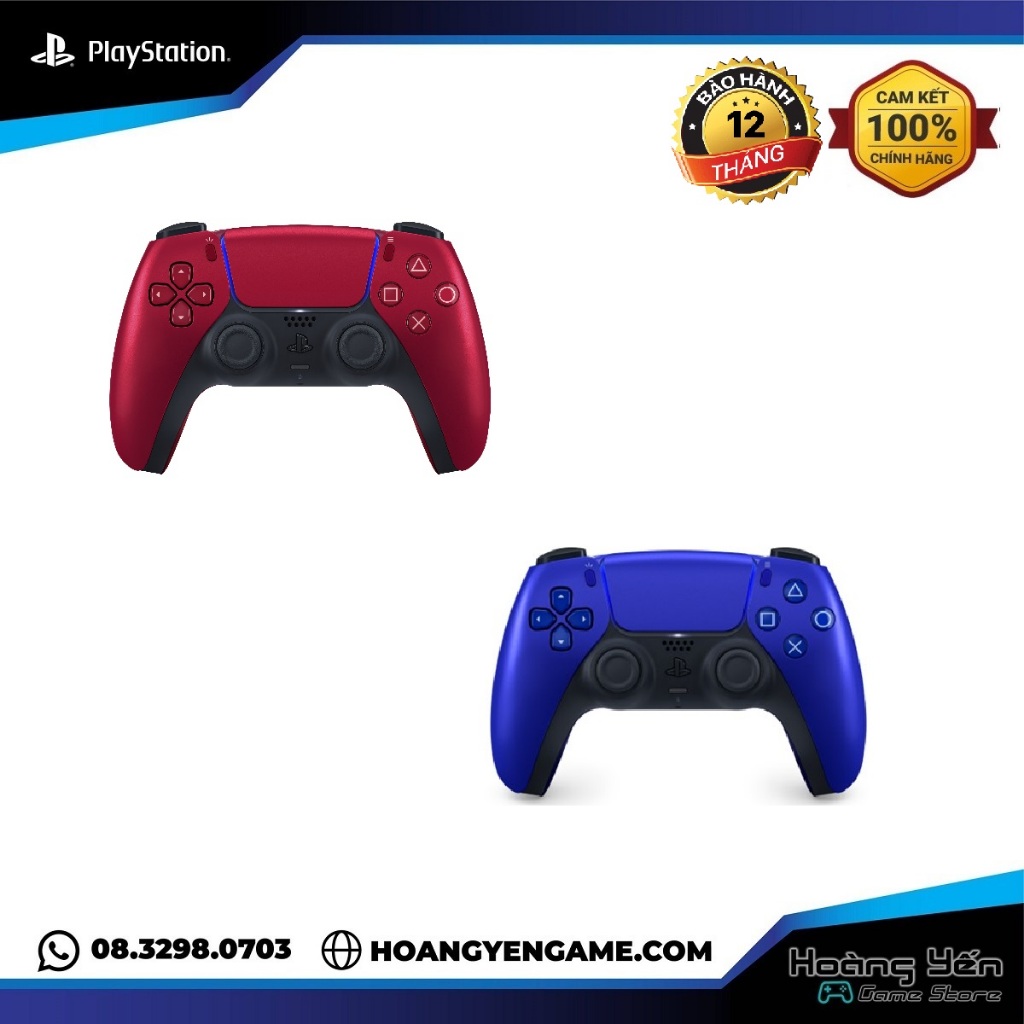 Tay Cầm PS5 Chính Hãng Sony Việt Nam Cobalt Blue/ Volcanic Red - Tặng Kèm Cáp Dữ Liệu