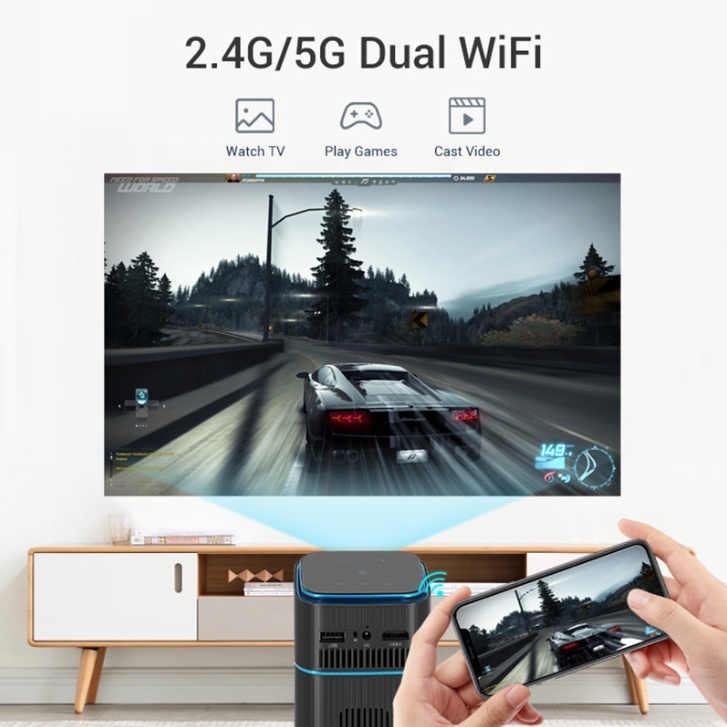 Máy chiếu Nano MỚI 9000Lumens ⭐ Máy chiếu Ultra HD 4K 1080P Văn phòng tại nhà Màn hình LCD thông minh LED Máy chiếu mini