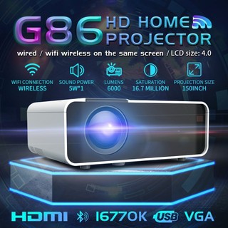 Máy chiếu G86 FULL HD 1080P Máy chiếu mini Android WIFI Máy chiếu di động LCD