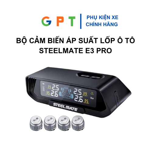 Cảm Biến Áp Suất Lốp Steelmate E3 PRO, E3 - Chính Hãng - Cảm Biến Chính Xác - Tự Lắp Đặt Dễ Dàng - Bảo Hành 12 Tháng