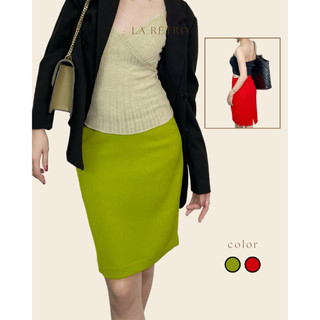 Chân váy midi công sở phong cách retro Pháp