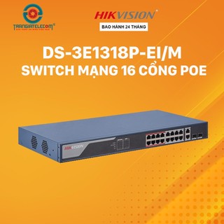 Switch poe 16 cổng hikvision ds-3e1318p-ei/m - trangiatelecom