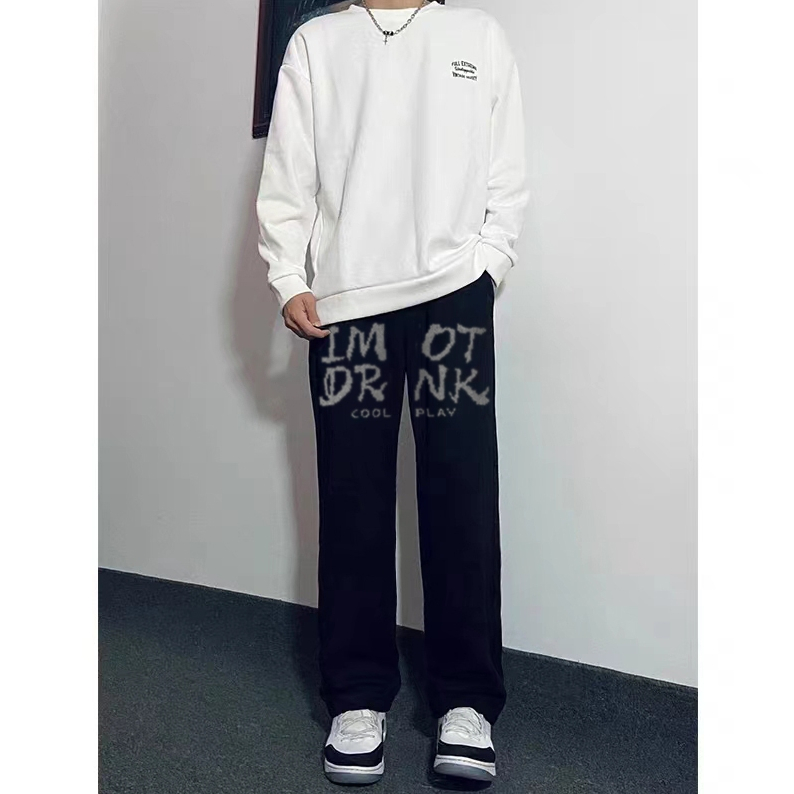 Quần Nỉ Dài Nam Họa Tiết Chữ IMOTDRNK HeiLit Form Ống Rộng Vải Nỉ Dày Dặn