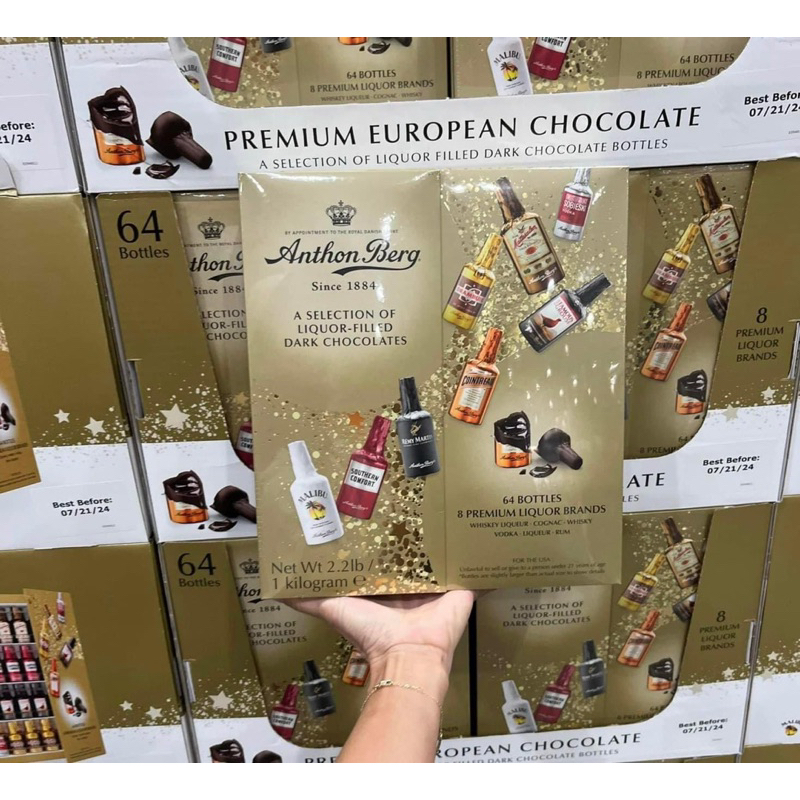 16 chai socola rượu Anthon Berg mùi date 7/2024