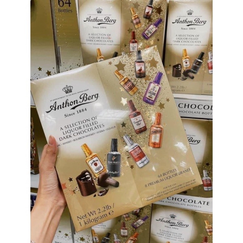 16 chai socola rượu Anthon Berg mùi date 7/2024