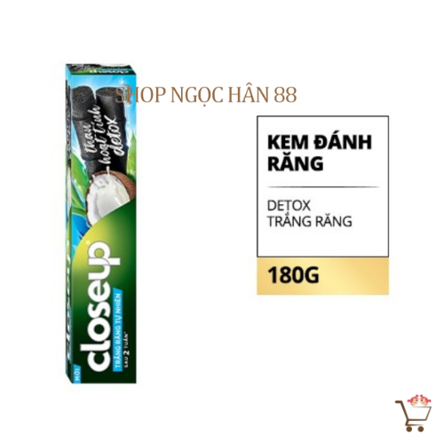 Kem đánh răng Closeup bạc hà/Băng Tuyết/ Detox Trắng Răng Than Hoạt Tính- Tuýp 180g