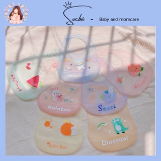 Yếm ăn dặm silicone/Yếm silicone trong suốt siêu nhẹ cho bé
