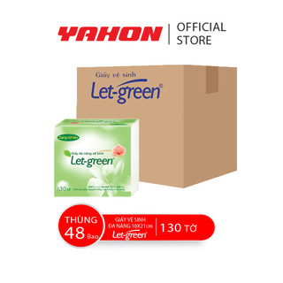 Thùng giấy đa năng vệ sinh let-green 10x21cm, 130 tờ/bao, 48 bao/thùng