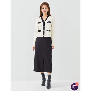 Chân váy cạp cao xẻ trước Mixxo - hàng xuất dư xịn