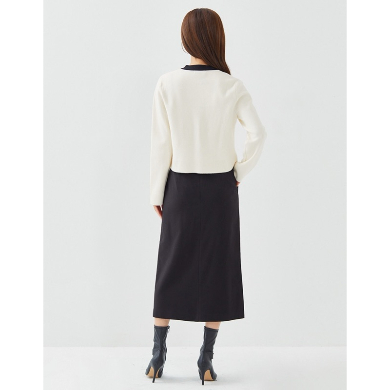 Chân váy cạp cao xẻ trước Mixxo - hàng xuất dư xịn