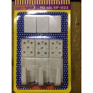 MÓC DÁN TƯỜNG ĐÓNG ĐINH 01 VỈ 3 MÓC - DIY242