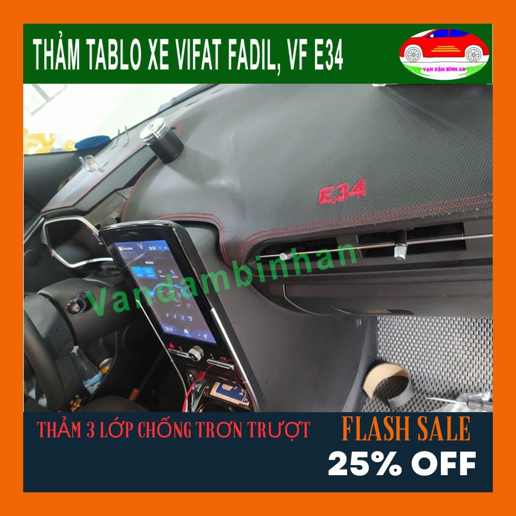 Thảm Táp lô Carbon Xe Vinfat Fadil VFE34 Cao Cấp Hàng Loại 1 Dày 3 lớp Chống trơn Trượt