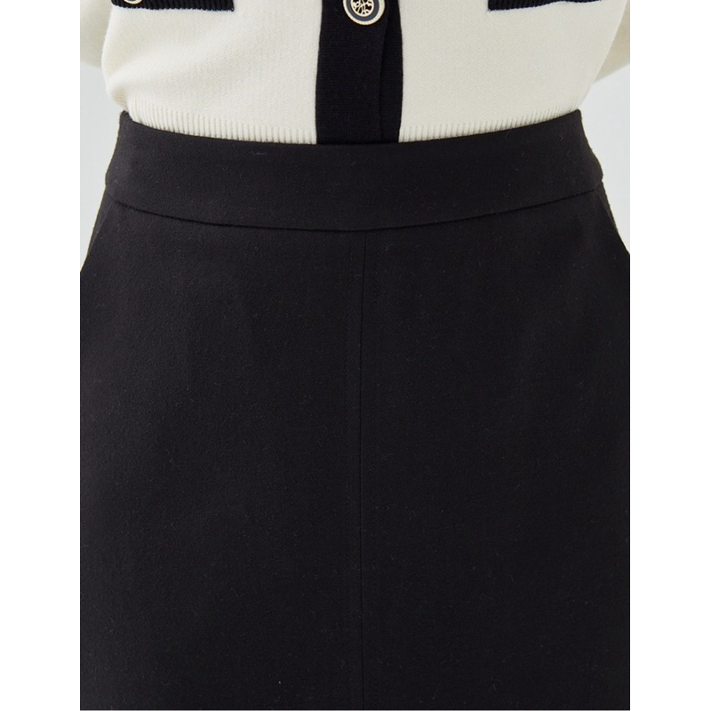 Chân váy cạp cao xẻ trước Mixxo - hàng xuất dư xịn