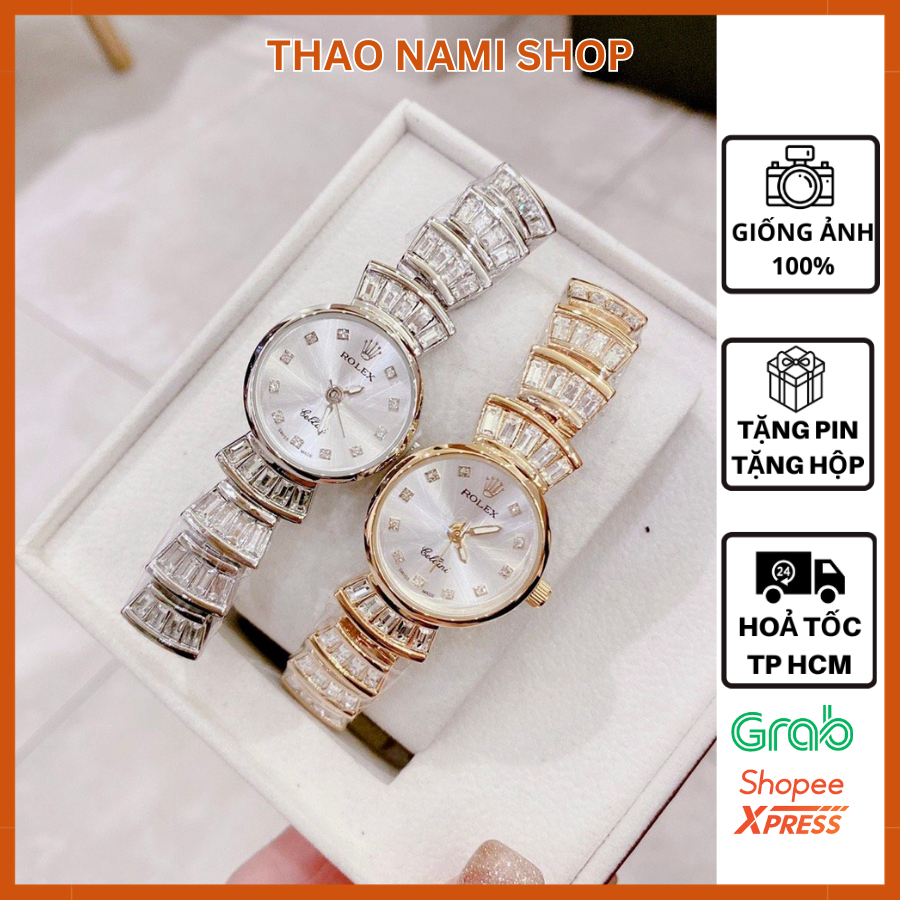 Đồng hồ Rolex nữ dây lắc, đồng hồ nữ rolex dây đính đá mặt nhỏ sz26mm nhẹ nhàng trẻ trung- ThaoNami