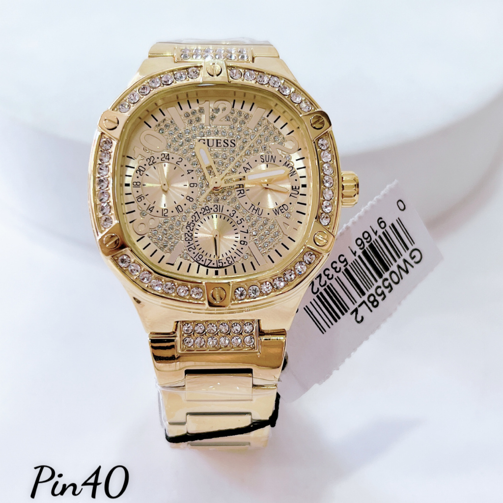 Đồng Hồ Unisex Guess GW0558L2 /GW0619L2  Dây Silicone Dây Thép - Size 40mm