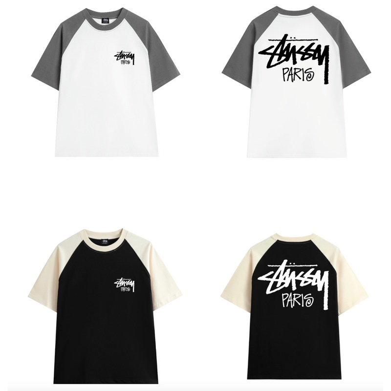 Áo Thun Raglan STUSSY Phối Tay Cực Hot Form Unisex Nam Nữ - Áo Phông STUSSY Raglan Phối 100% cotton